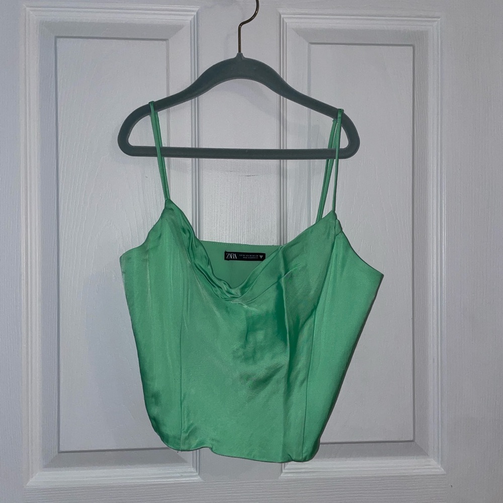 zara cowl neck corset